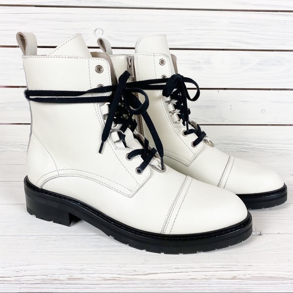 NEW All Saints Lira Hiker White Leather Boots 11 - Picture 8 of 16